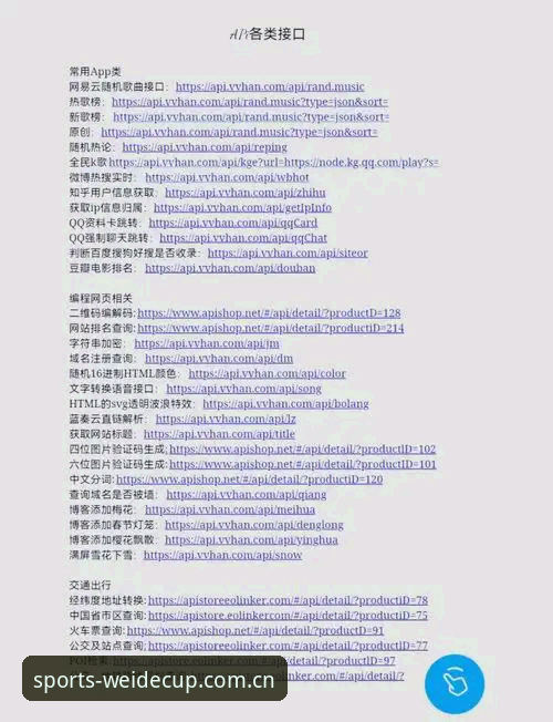 赛事数据API调用指南：伟德体育世界杯流量接口的5个实用技巧